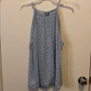 Cute heart pattern blue top/ final sale!